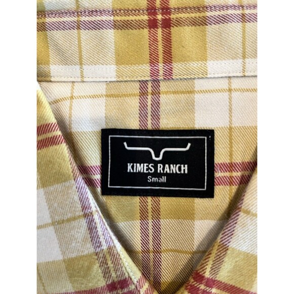 Kimes Ranch Flannel Western Shirt Womens NWT Sz S Gold Plaid Snap Button… - Picture 8 of 8
